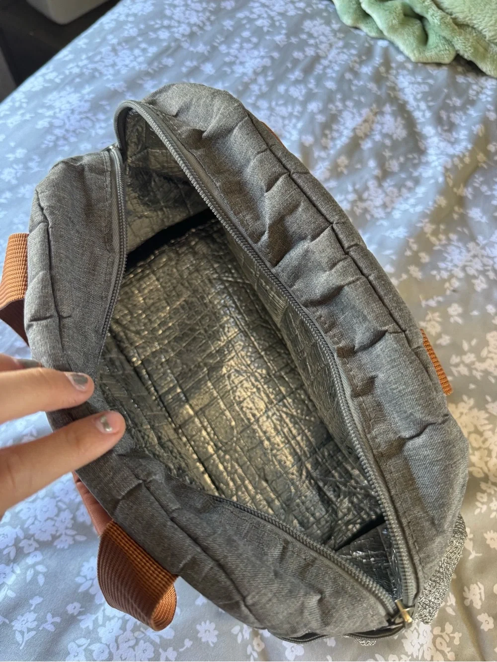 Gray Lunch Tote